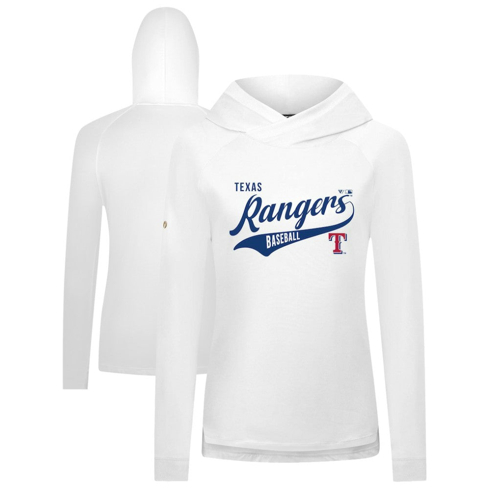 Texas Rangers Levelwear Women's Slender Glide Raglan Hoodie - White Hoodies