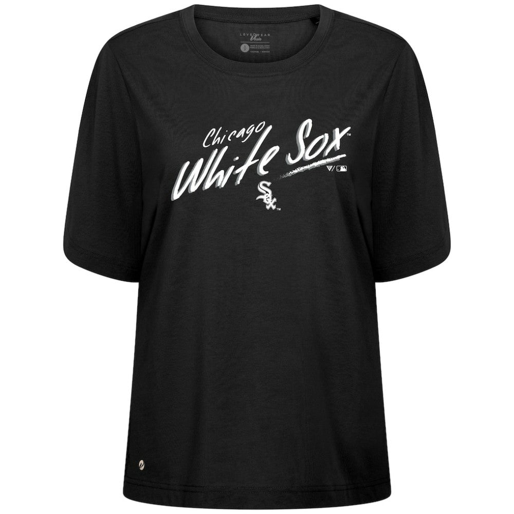 Chicago White Sox Levelwear Women's Bloom Sizzle T-Shirt - Black T-shirts