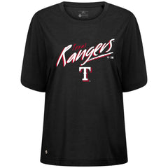 Texas Rangers Levelwear Women's Bloom Sizzle T-Shirt - Black T-shirts