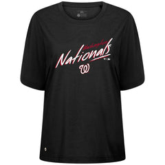 Washington Nationals Levelwear Women's Bloom Sizzle T-Shirt - Black T-shirts