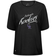 Colorado Rockies Levelwear Women's Bloom Sizzle T-Shirt - Black T-shirts