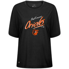 Baltimore Orioles Levelwear Women's Bloom Sizzle T-Shirt - Black T-shirts