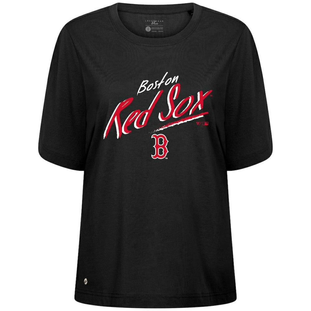 Boston Red Sox Levelwear Women's Bloom Sizzle T-Shirt - Black T-shirts