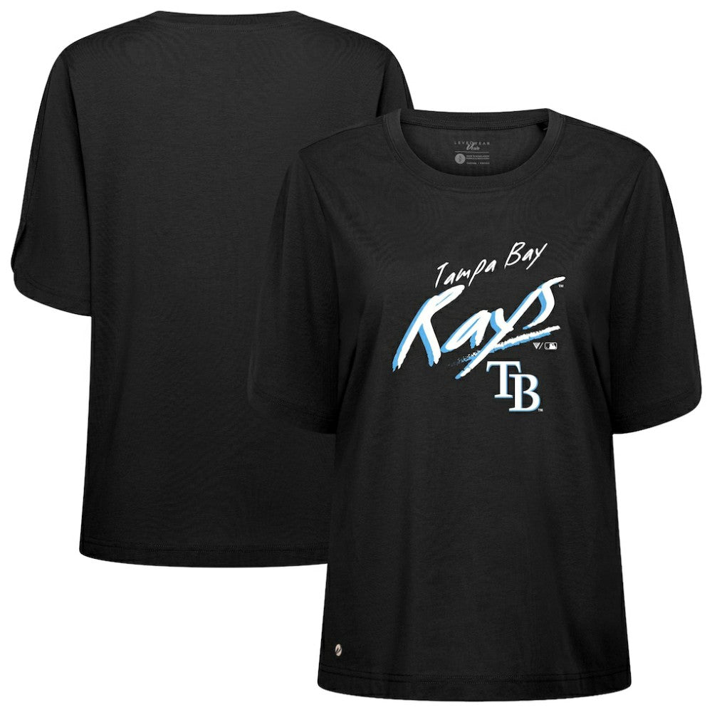 Tampa Bay Rays Levelwear Women's Bloom Sizzle T-Shirt - Black T-shirts