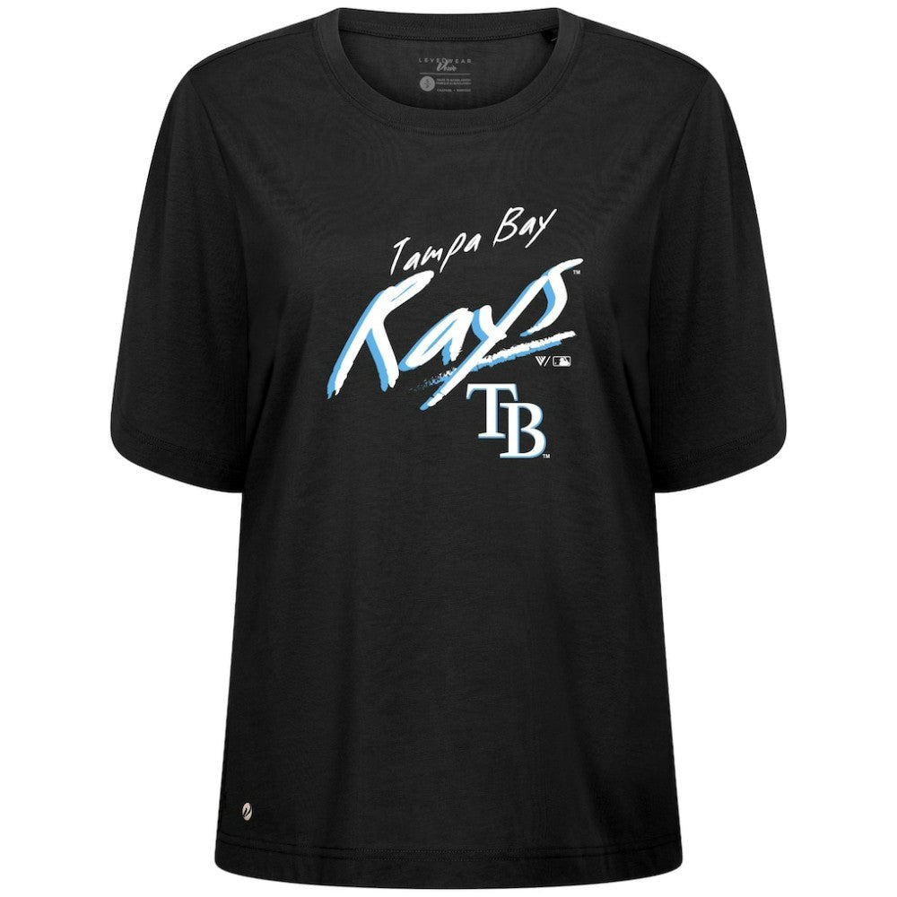 Tampa Bay Rays Levelwear Women's Bloom Sizzle T-Shirt - Black T-shirts