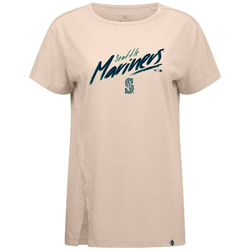 Seattle Mariners Levelwear Women's Influx Sizzle T-Shirt - Khaki T-shirts