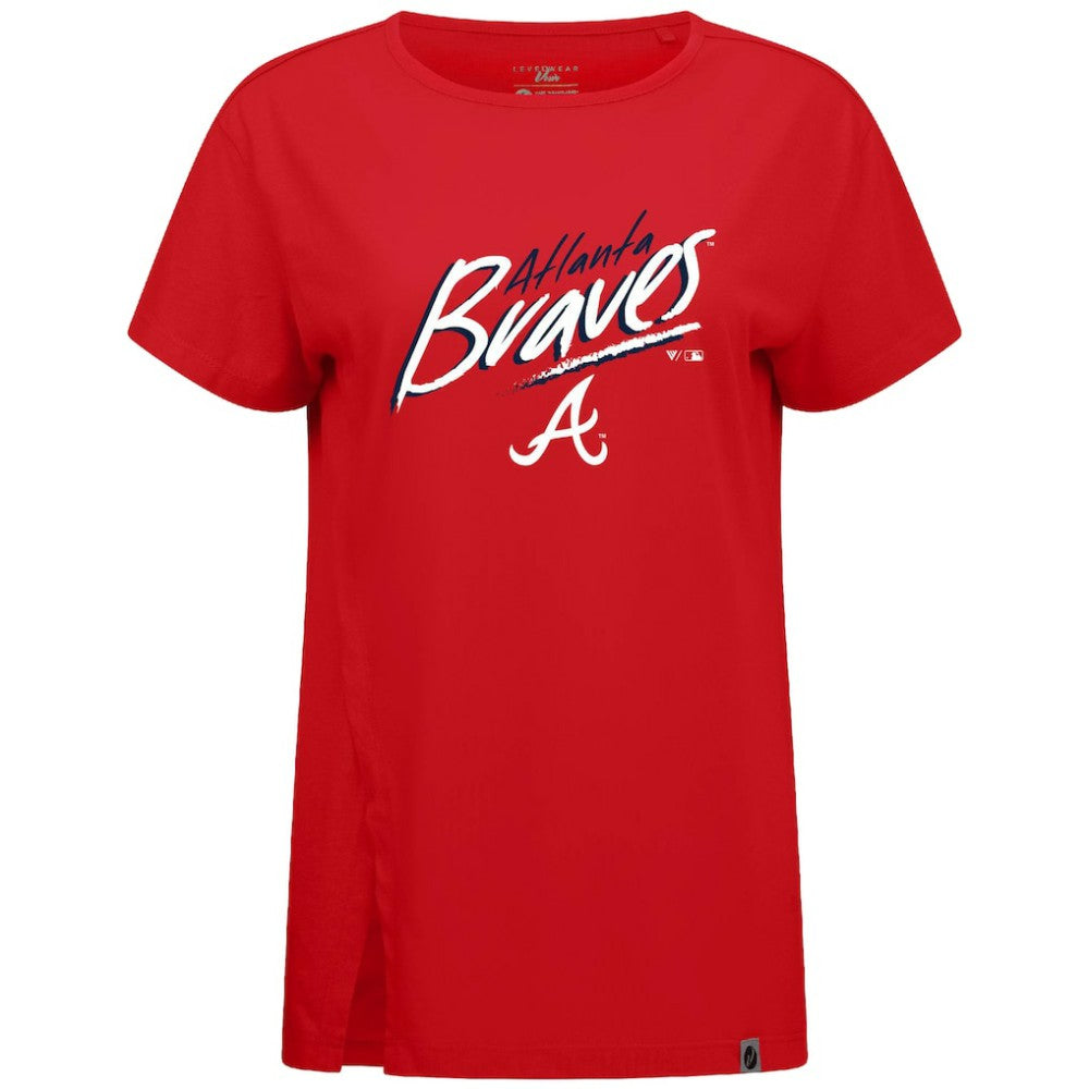 Atlanta Braves Levelwear Women's Influx Sizzle T-Shirt - Red T-shirts