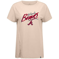 Atlanta Braves Levelwear Women's Influx Sizzle T-Shirt - Khaki T-shirts