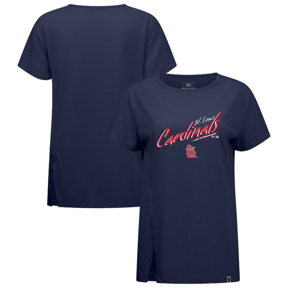 St. Louis Cardinals Levelwear Women's Influx Sizzle T-Shirt - Navy T-shirts