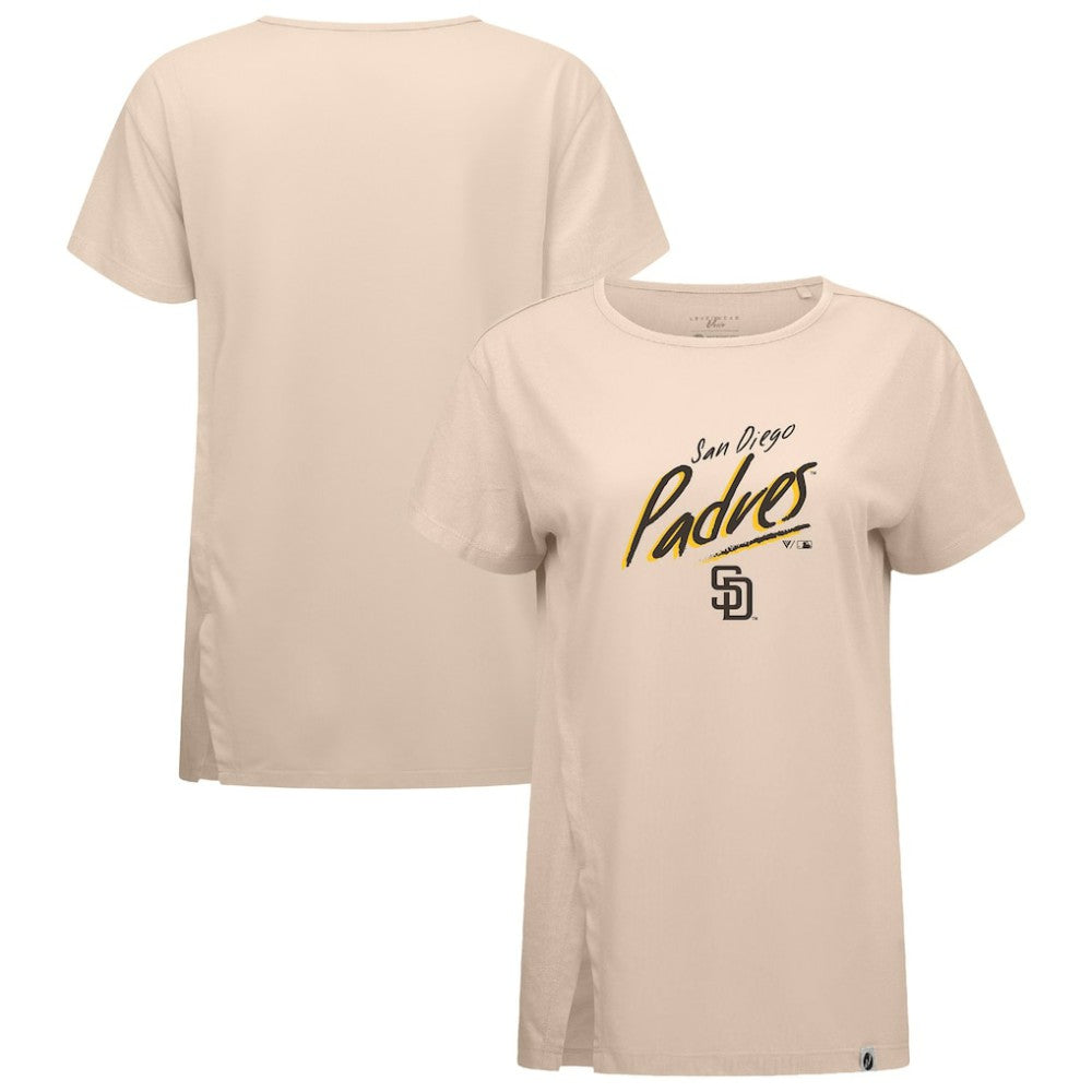 San Diego Padres Levelwear Women's Influx Sizzle T-Shirt - Khaki T-shirts