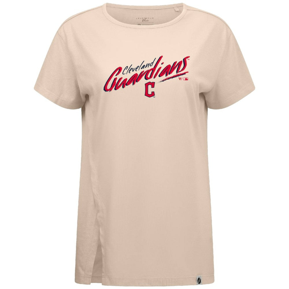 Cleveland Guardians Levelwear Women's Influx Sizzle T-Shirt - Khaki T-shirts