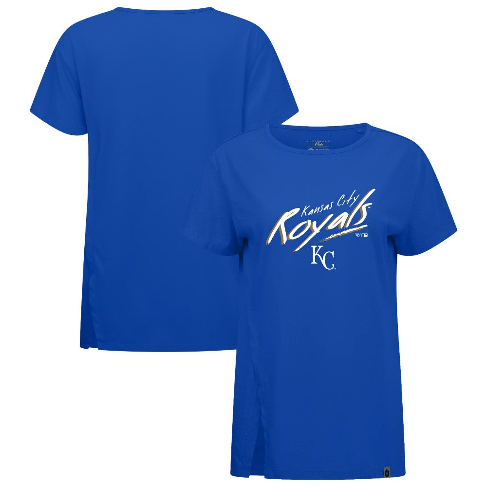 Kansas City Royals Levelwear Women's Influx Sizzle T-Shirt - Royal T-shirts
