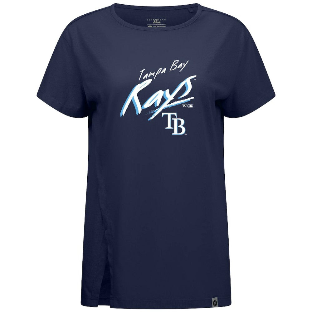 Tampa Bay Rays Levelwear Women's Influx Sizzle T-Shirt - Navy T-shirts