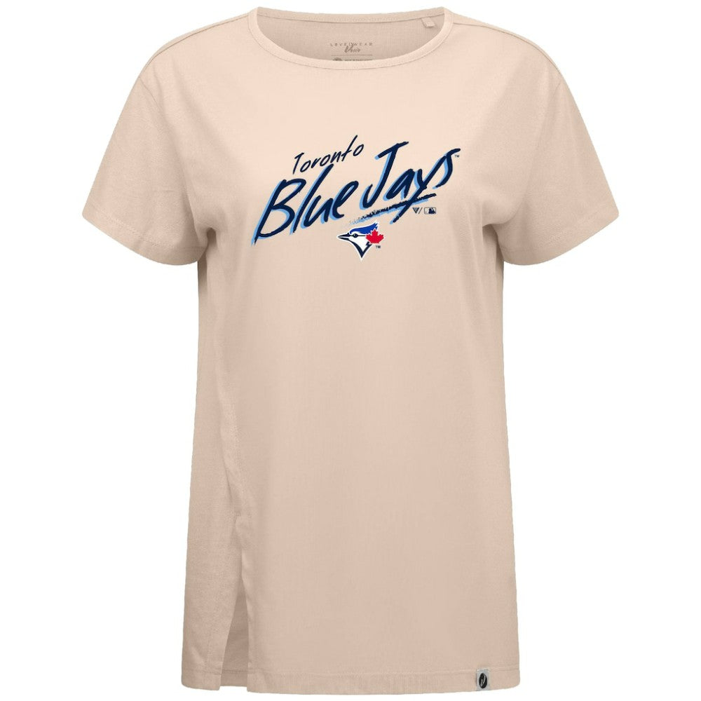 Toronto Blue Jays Levelwear Women's Influx Sizzle T-Shirt - Khaki T-shirts