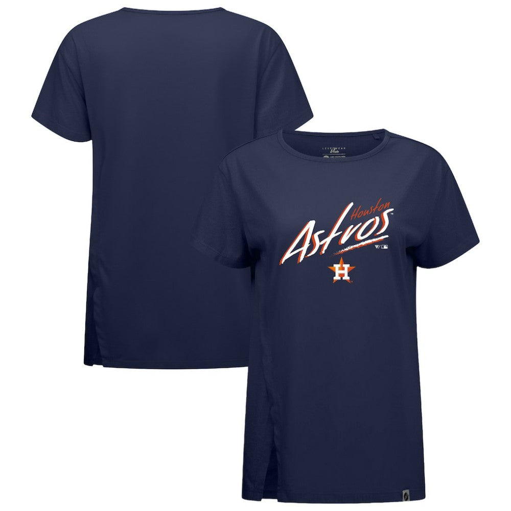 Houston Astros Levelwear Women's Influx Sizzle T-Shirt - Navy T-shirts
