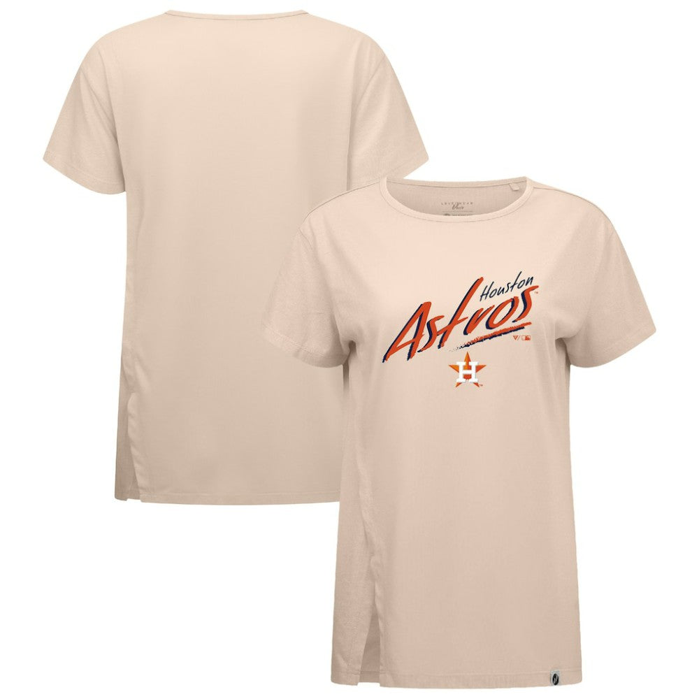 Houston Astros Levelwear Women's Influx Sizzle T-Shirt - Khaki T-shirts