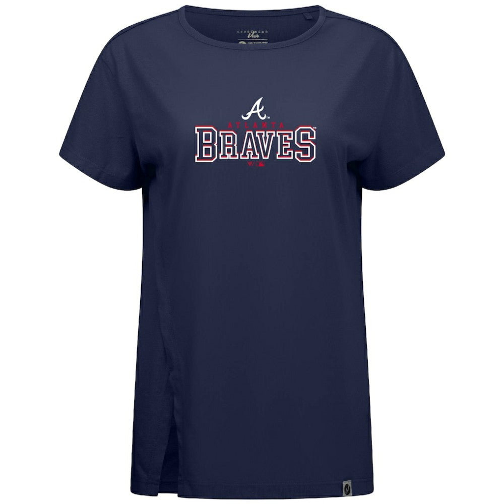 Atlanta Braves Levelwear Women's Influx Journey T-Shirt - Navy T-shirts