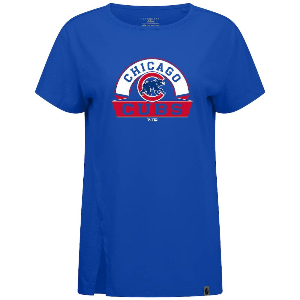 Chicago Cubs Levelwear Women's Influx Banner Arch T-Shirt - Royal T-shirts