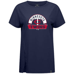 Minnesota Twins Levelwear Women's Influx Banner Arch T-Shirt - Navy T-shirts