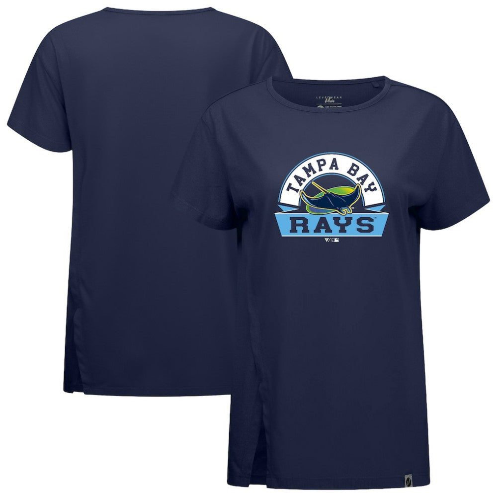 Tampa Bay Rays Levelwear Women's Influx Banner Arch T-Shirt - Navy T-shirts