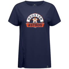 Houston Astros Levelwear Women's Influx Banner Arch T-Shirt - Navy T-shirts