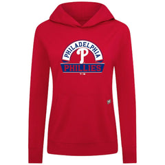 Philadelphia Phillies Levelwear Women's Relay Banner Arch Long Sleeve T-Shirt Hoodie - Red Hoodies