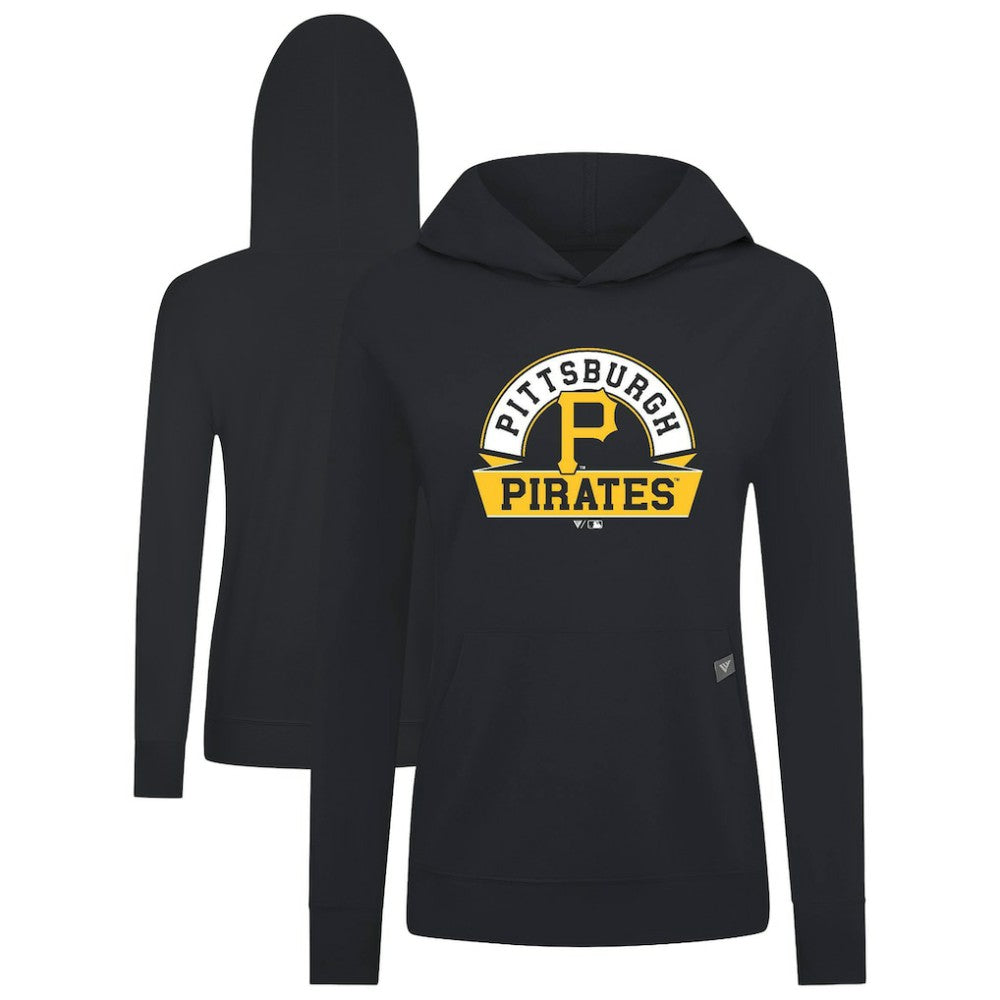 Pittsburgh Pirates Levelwear Women's Relay Banner Arch Long Sleeve T-Shirt Hoodie - Black Hoodies