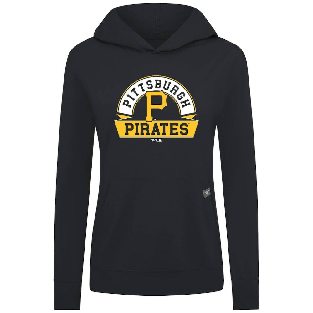 Pittsburgh Pirates Levelwear Women's Relay Banner Arch Long Sleeve T-Shirt Hoodie - Black Hoodies