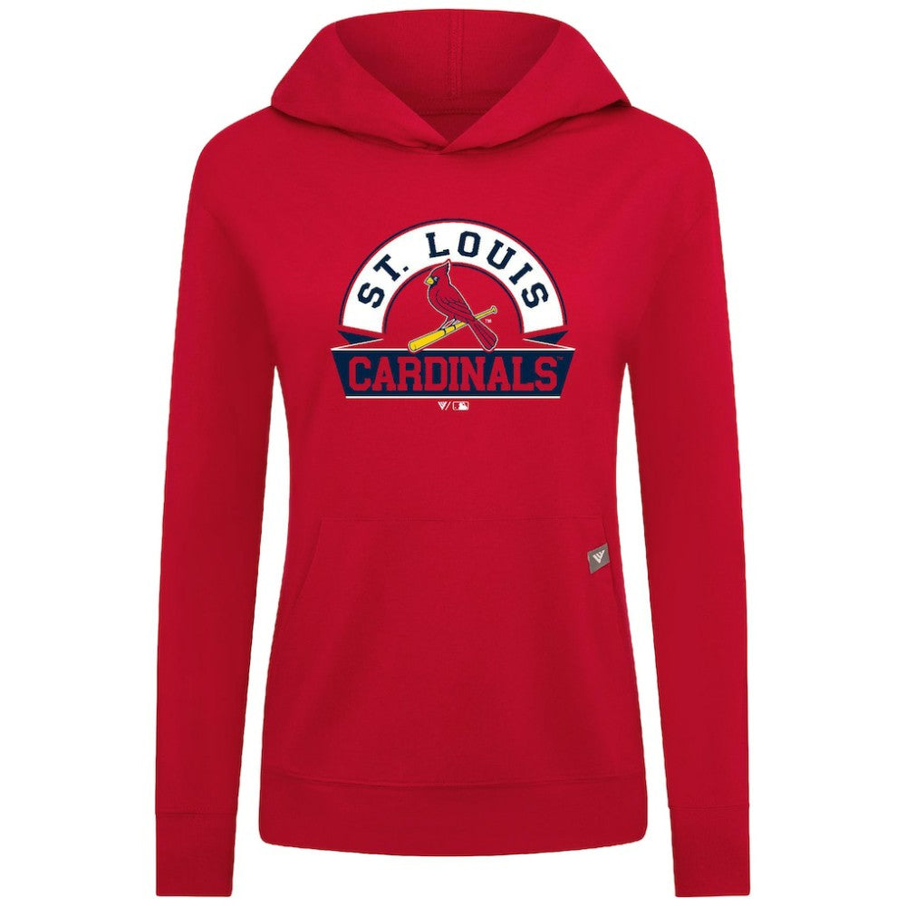 St. Louis Cardinals Levelwear Women's Relay Banner Arch Long Sleeve T-Shirt Hoodie - Red Hoodies