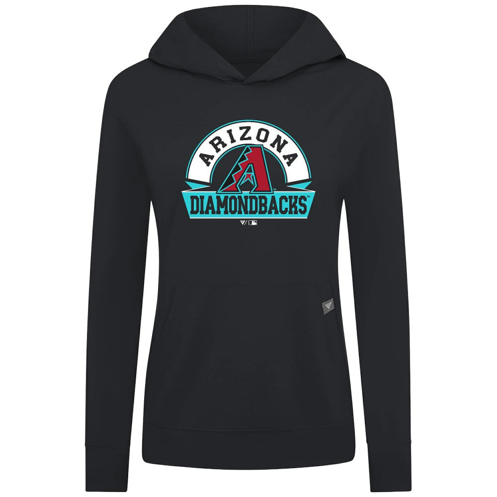 Arizona Diamondbacks Levelwear Women's Relay Banner Arch Long Sleeve T-Shirt Hoodie - Black Hoodies