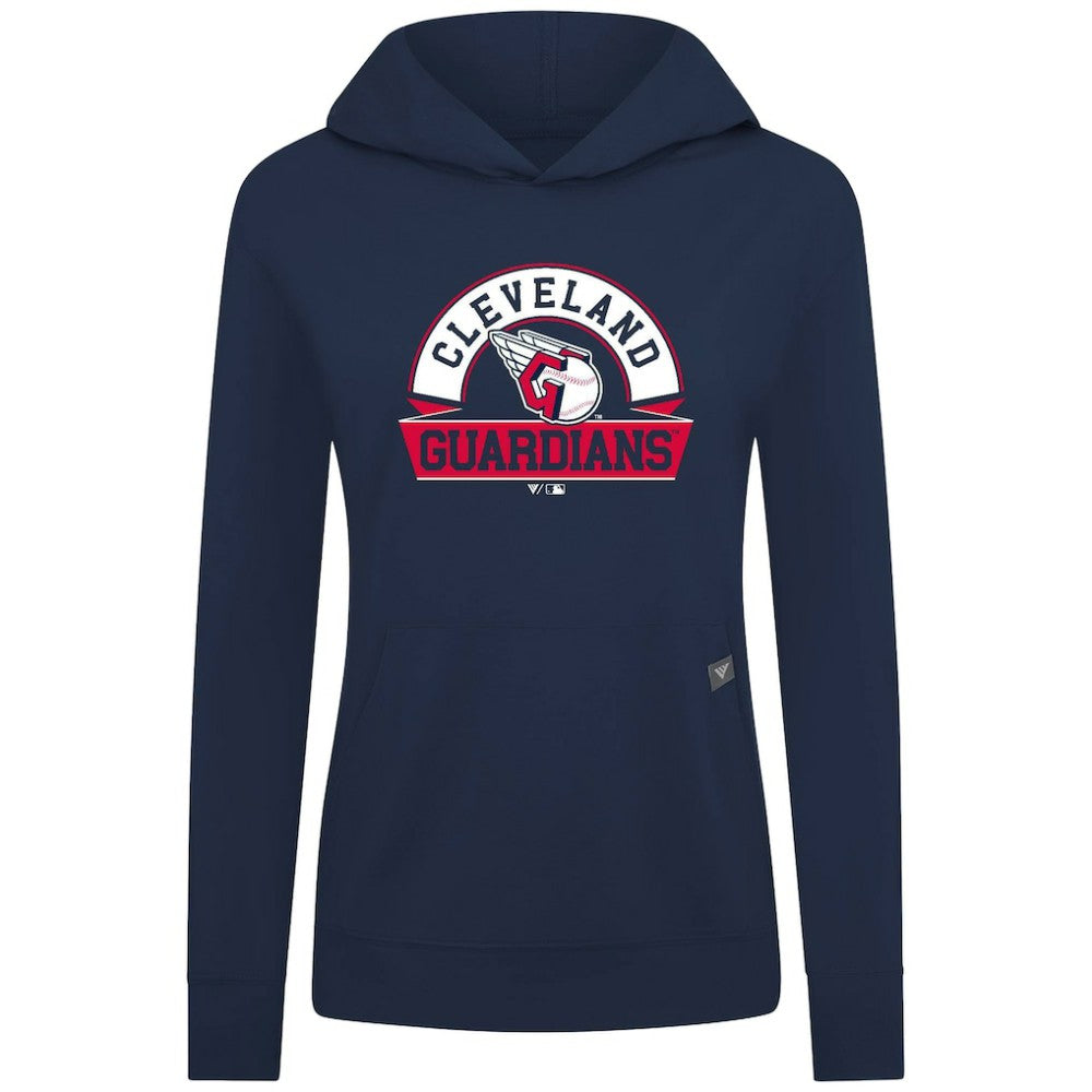 Cleveland Guardians Levelwear Women's Relay Banner Arch Long Sleeve T-Shirt Hoodie - Navy Hoodies
