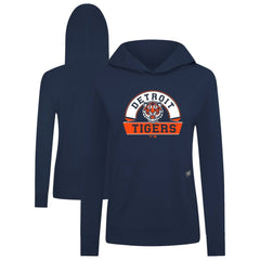 Detroit Tigers Levelwear Women's Relay Banner Arch Long Sleeve T-Shirt Hoodie - Navy Hoodies