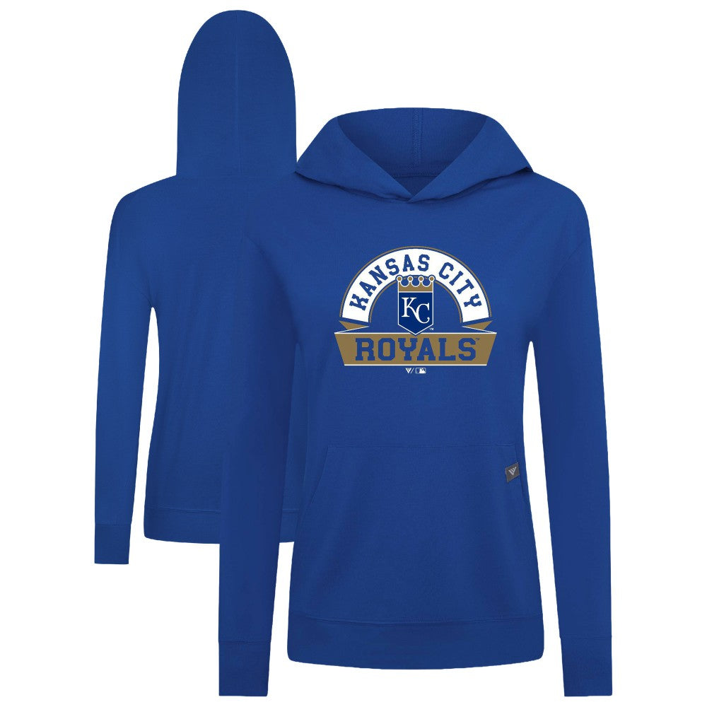 Kansas City Royals Levelwear Women's Relay Banner Arch Long Sleeve T-Shirt Hoodie - Royal Hoodies