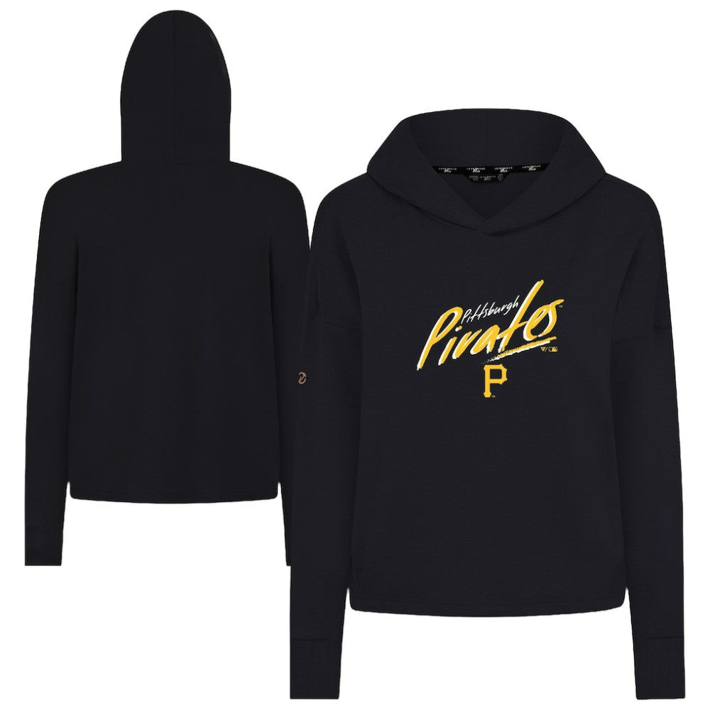 Pittsburgh Pirates Levelwear Women's Sweet Sizzle Tri-Blend Hoodie - Black Hoodies