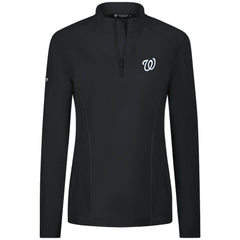 Washington Nationals Levelwear Women's Upright Insignia 2.0 Quarter-Zip Tri-Blend Top - Black Tops