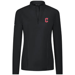 Cleveland Guardians Levelwear Women's Upright Insignia 2.0 Quarter-Zip Tri-Blend Top - Black Tops