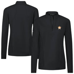 Houston Astros Levelwear Women's Upright Insignia 2.0 Quarter-Zip Tri-Blend Top - Black Tops