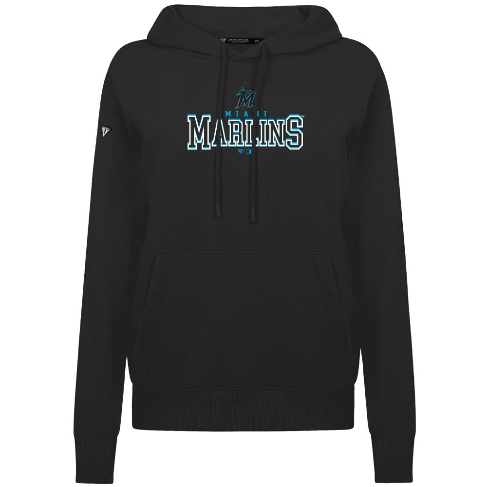 Miami Marlins Levelwear Women's Adorn Journey Hoodie - Black Hoodies