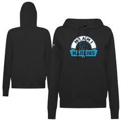 Miami Marlins Levelwear Women's Adorn Banner Arch Hoodie - Black Hoodies