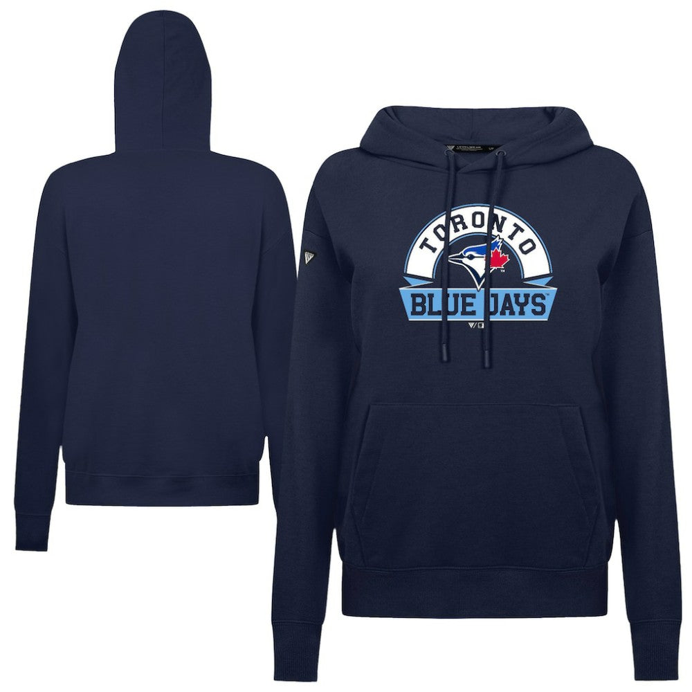 Toronto Blue Jays Levelwear Women's Adorn Banner Arch Hoodie - Royal Hoodies