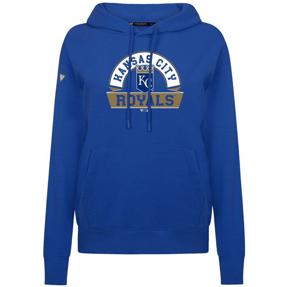 Kansas City Royals Levelwear Women's Adorn Banner Arch Hoodie - Royal Hoodies