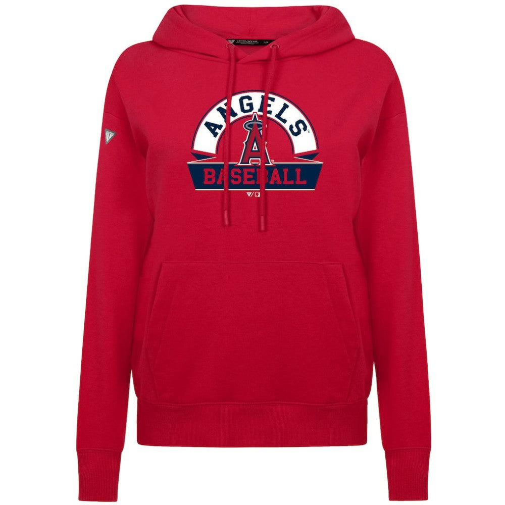 Los Angeles Angels Levelwear Women's Adorn Banner Arch Hoodie - Red Hoodies