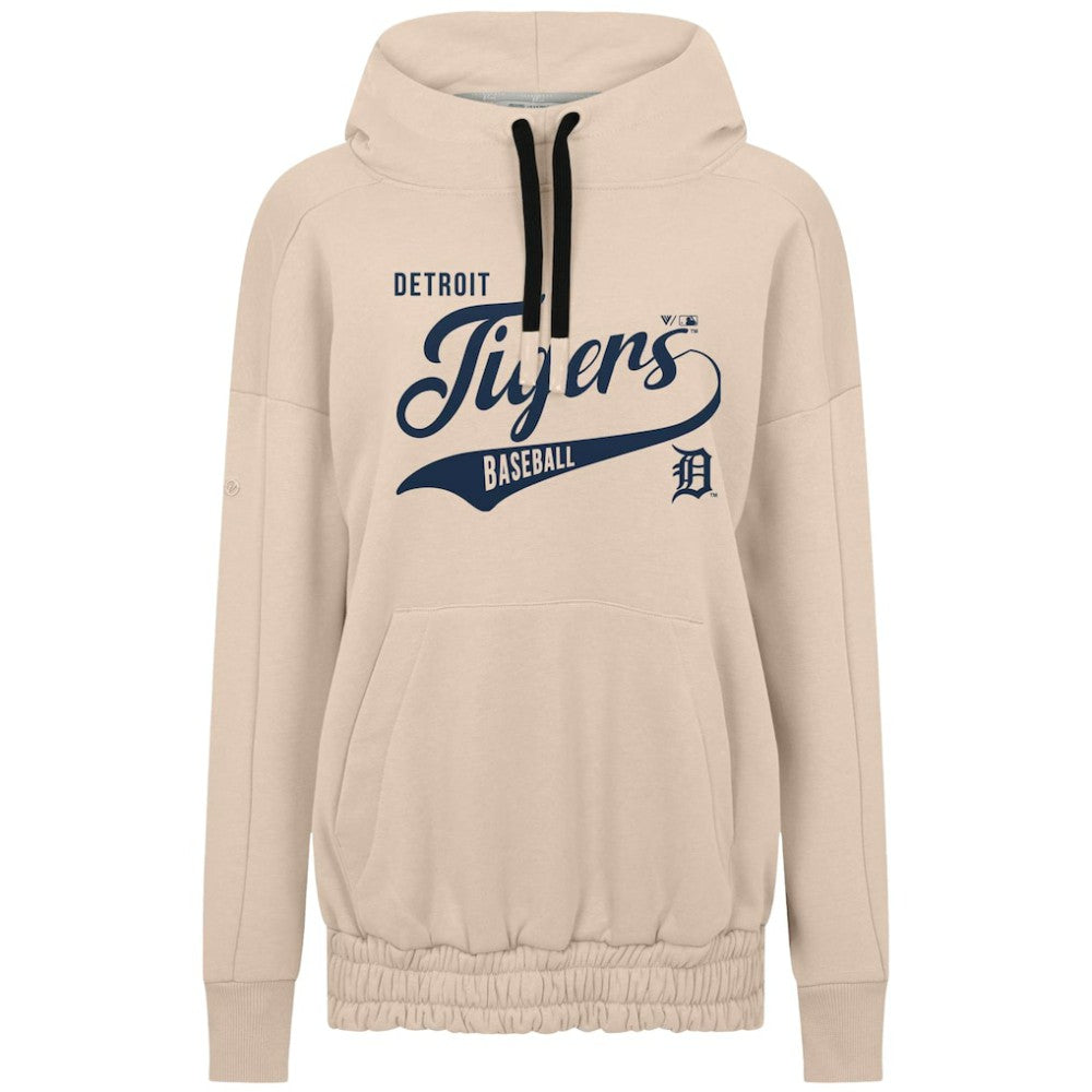 Detroit Tigers Levelwear Women's Oversized Waterfall Glide Hoodie - Khaki Hoodies