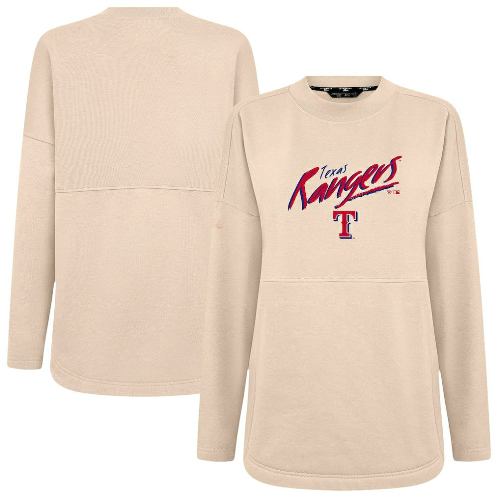 Texas Rangers Levelwear Women's Oversized Beaudry Sizzle Top - Khaki Tops