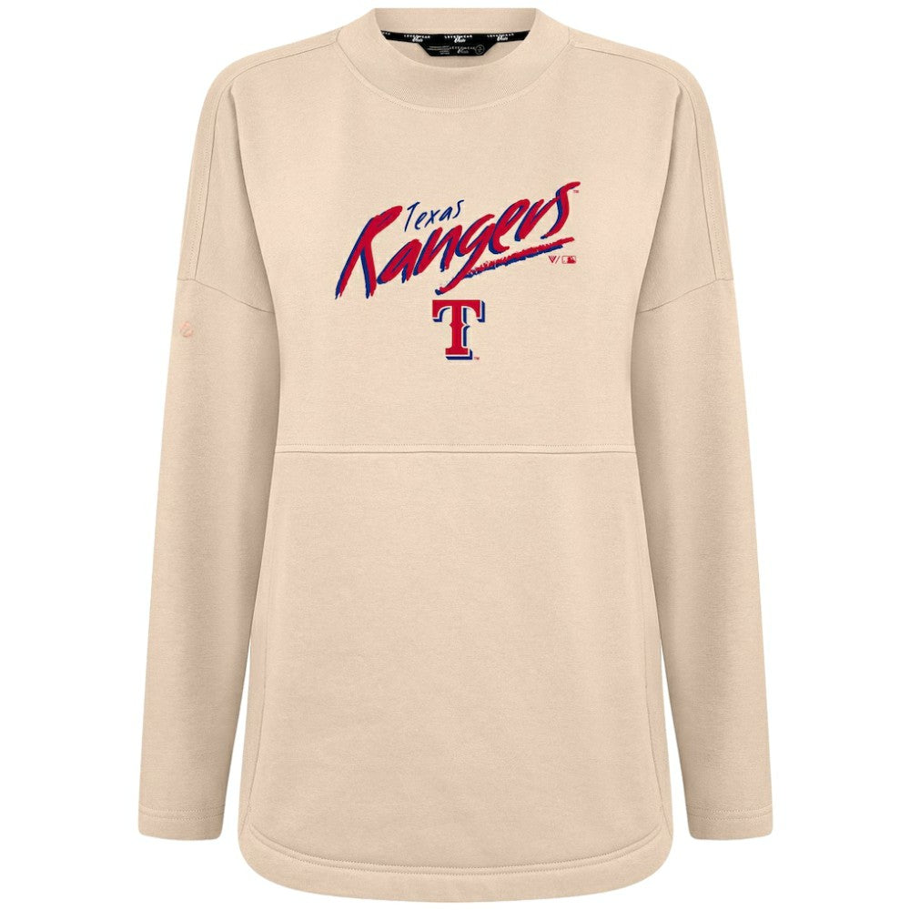 Texas Rangers Levelwear Women's Oversized Beaudry Sizzle Top - Khaki Tops