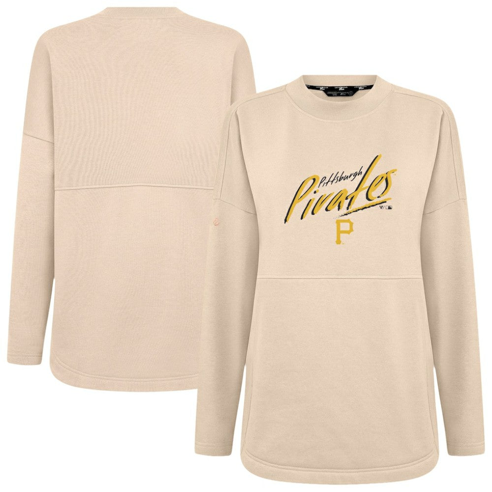 Pittsburgh Pirates Levelwear Women's Oversized Beaudry Sizzle Top - Khaki Tops