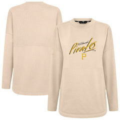 Pittsburgh Pirates Levelwear Women's Oversized Beaudry Sizzle Top - Khaki Tops