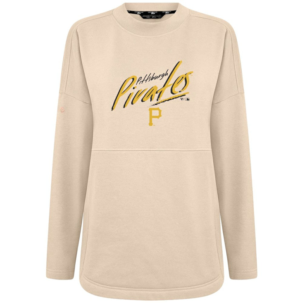 Pittsburgh Pirates Levelwear Women's Oversized Beaudry Sizzle Top - Khaki Tops