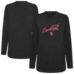 St. Louis Cardinals Levelwear Women's Oversized Beaudry Sizzle Top - Black Tops