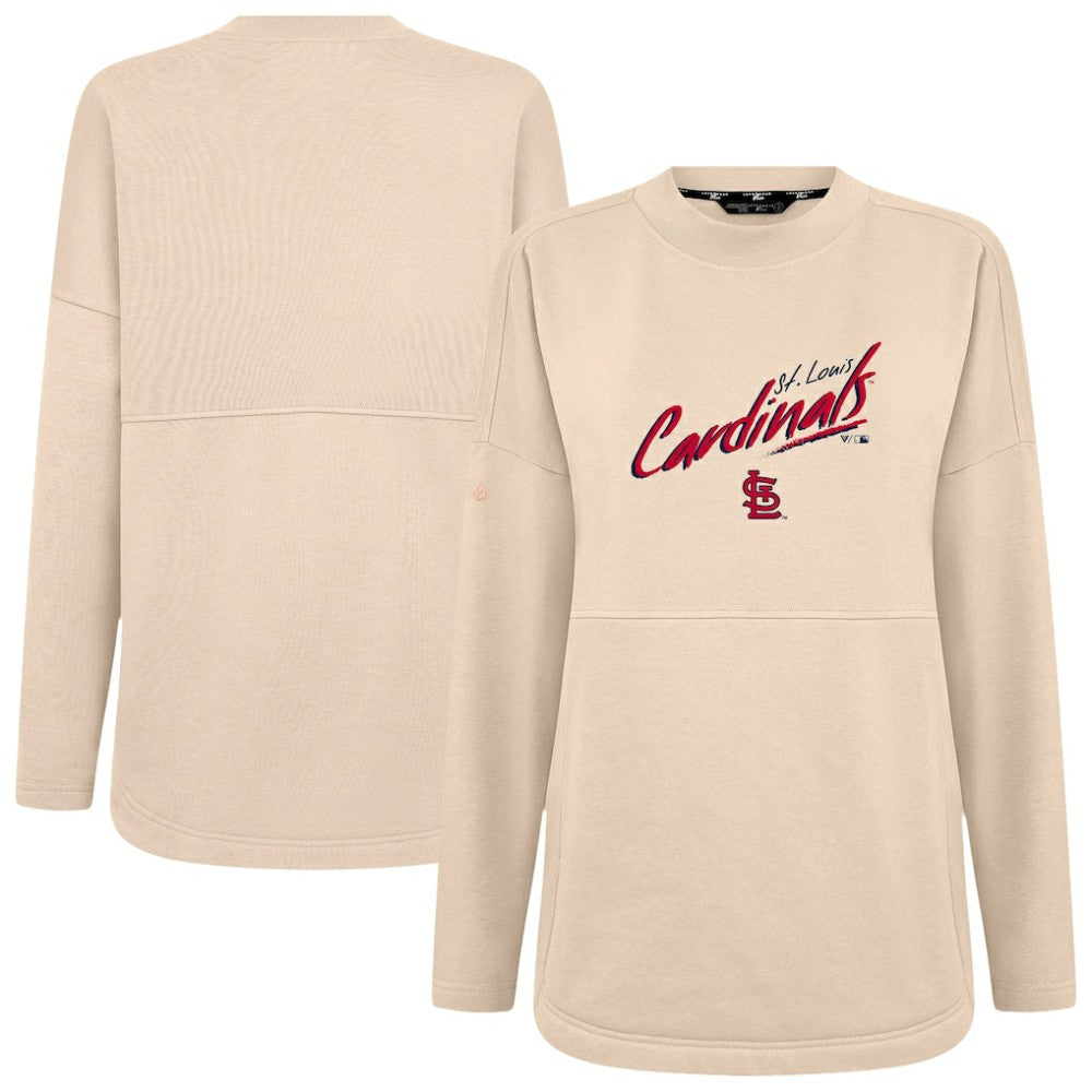 St. Louis Cardinals Levelwear Women's Oversized Beaudry Sizzle Top - Khaki Tops